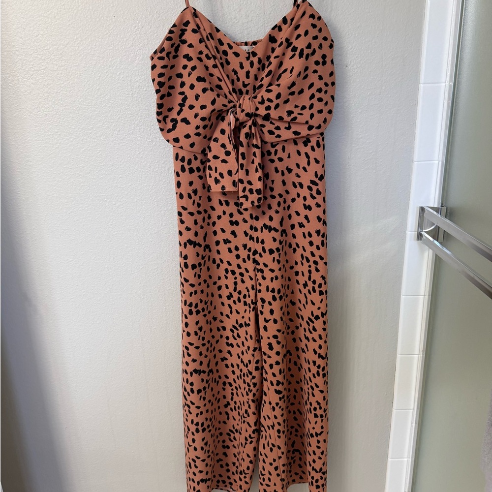 Gilly Hicks Rust Brown Spotted Jumpsuit